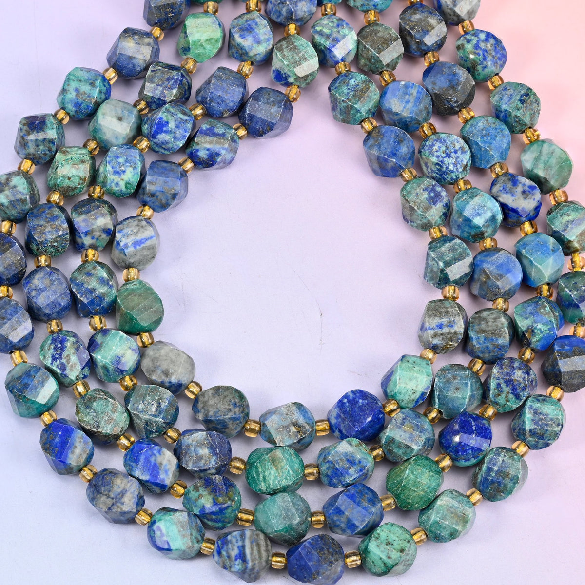 Phoenix Lapis lapis lazuli beads, 15 inch strand of approximately 31 beads, centre drilled 1.2mm hole
