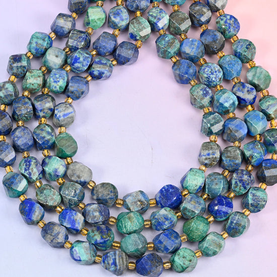 Phoenix Lapis lapis lazuli beads, 15 inch strand of approximately 31 beads, centre drilled 1.2mm hole