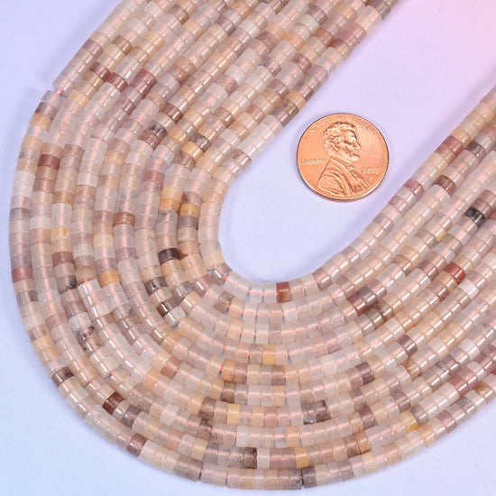 Smooth heishi disc cut Lavender Quartz beads