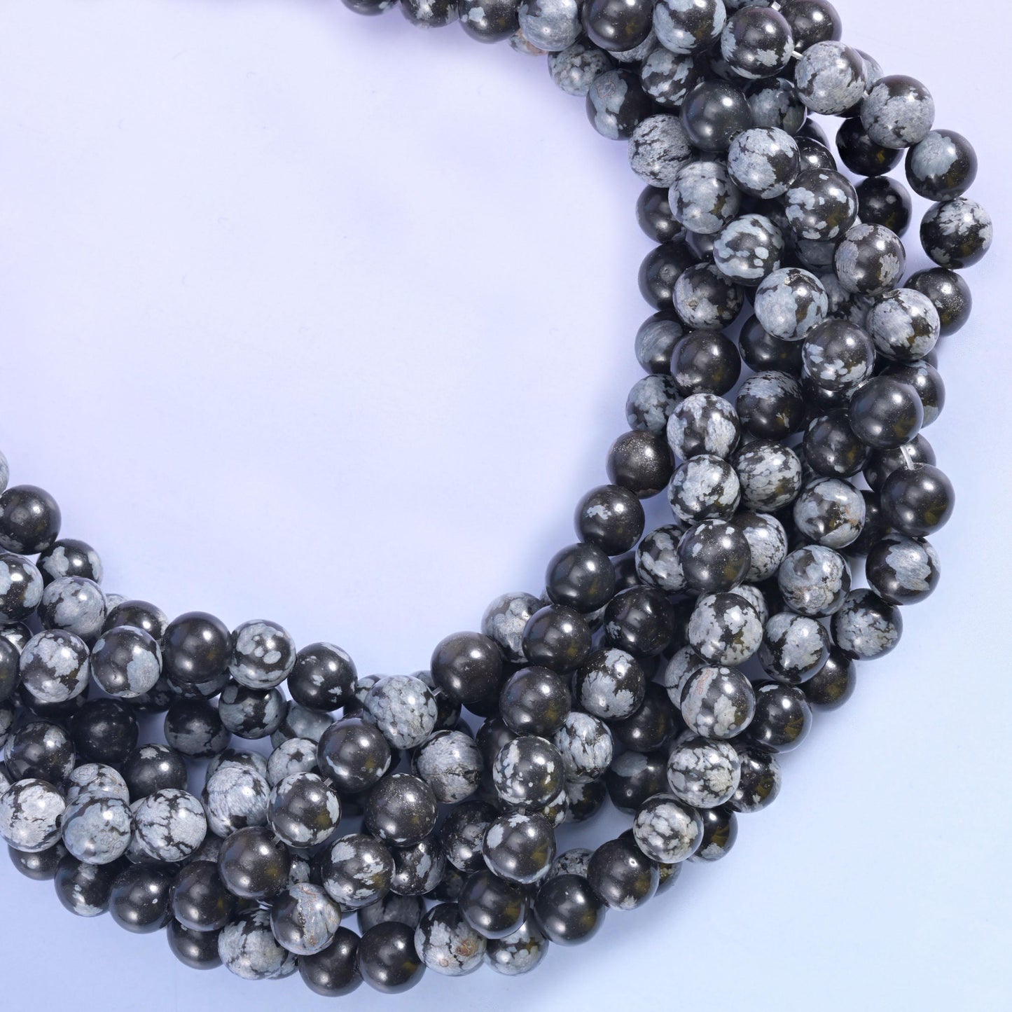 Snowflake jasper round beads, approximately 45 beads per 15 inch strand