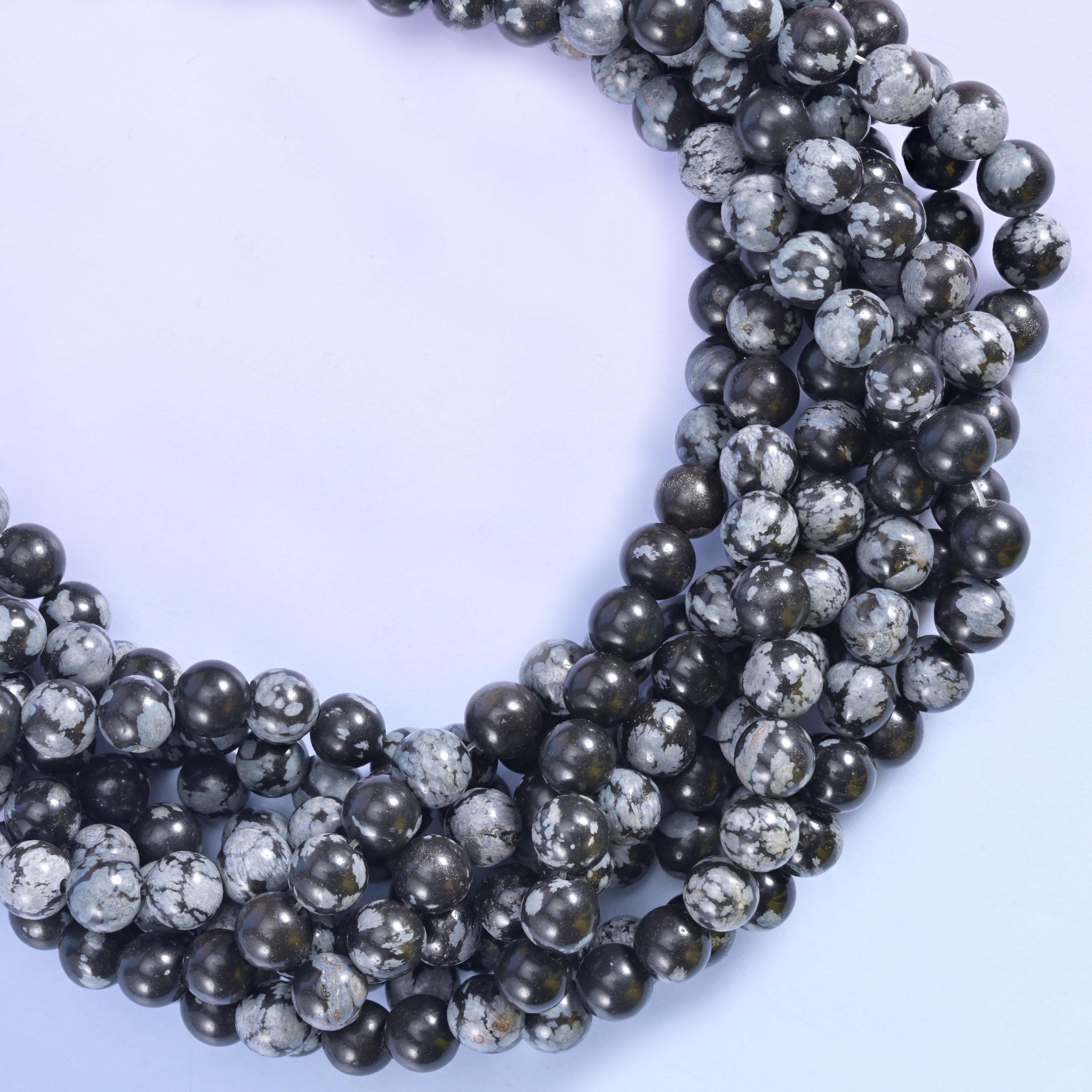 Snowflake jasper round beads, approximately 45 beads per 15 inch strand