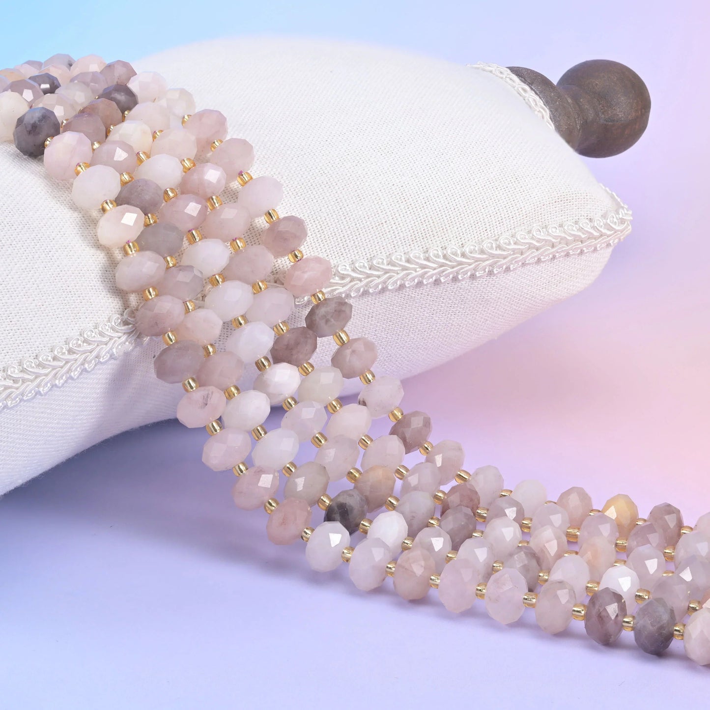 Faceted 6x10mm rondelle cut natural gemstone beads