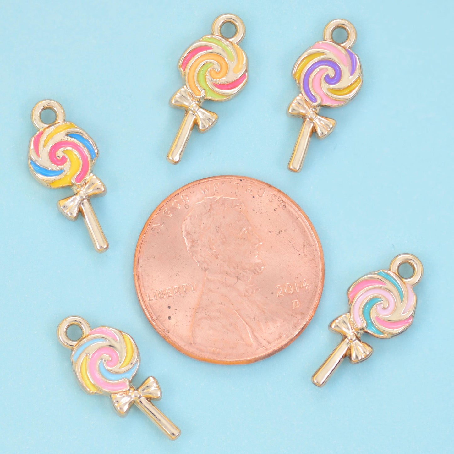 Brass, 18K Gold Filled, beads, lollipop, 16 x 7mm