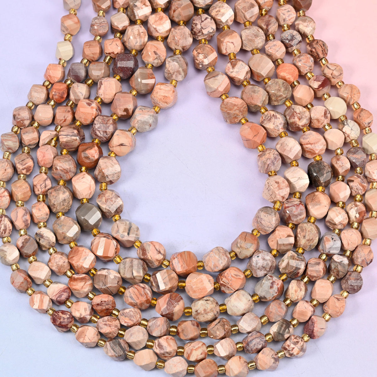 Red Howlite spiral twist beads, hole approximately 1.2mm