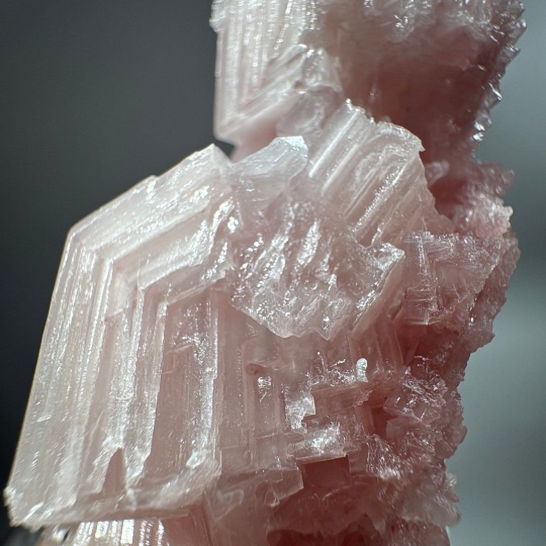 California pink halite in soft rose and blush tones