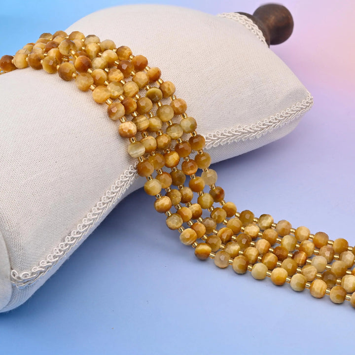 Golden Tiger Eye Faceted Rondelle Beads 6x8mm