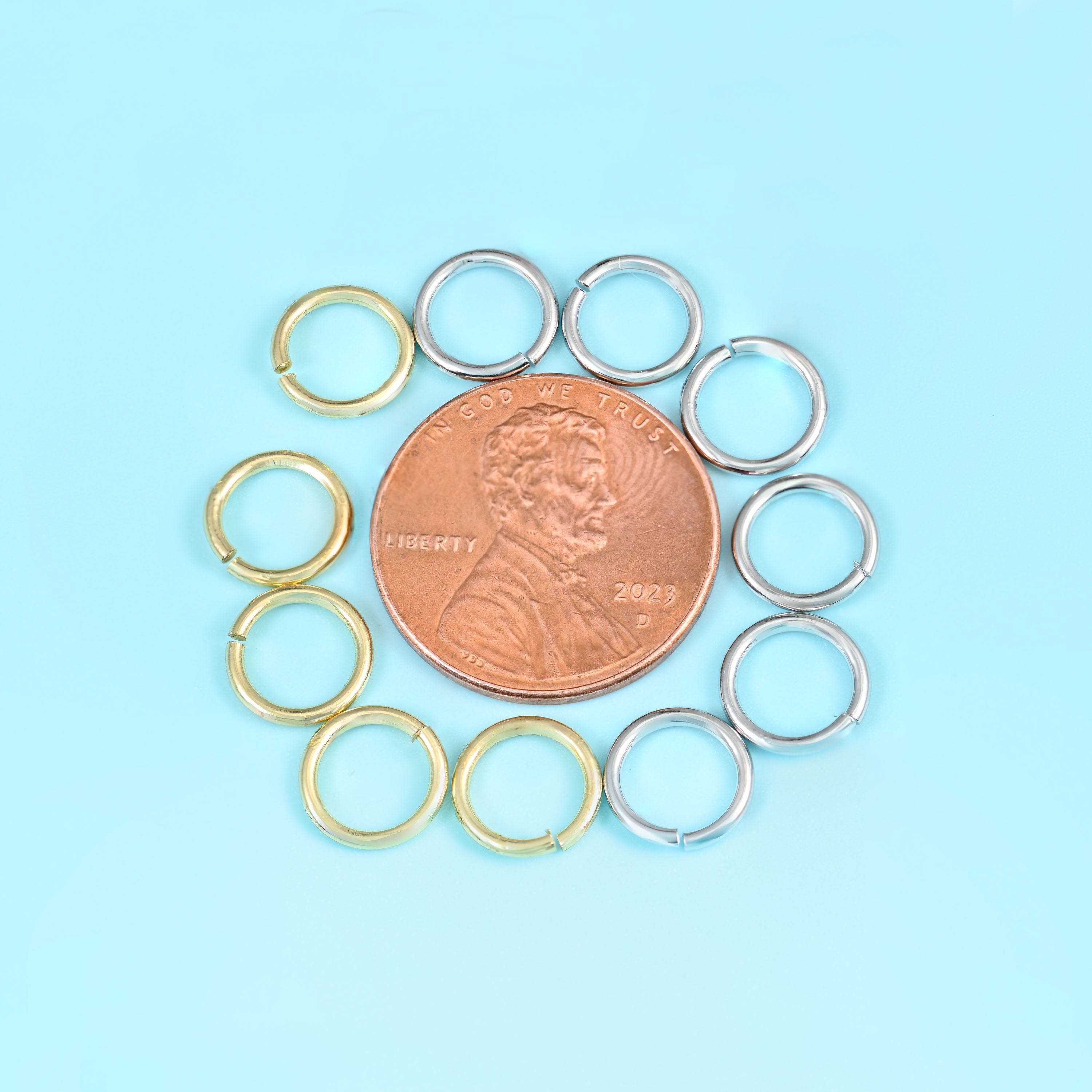 18K gold filled open round jump rings, lead free and nickel free