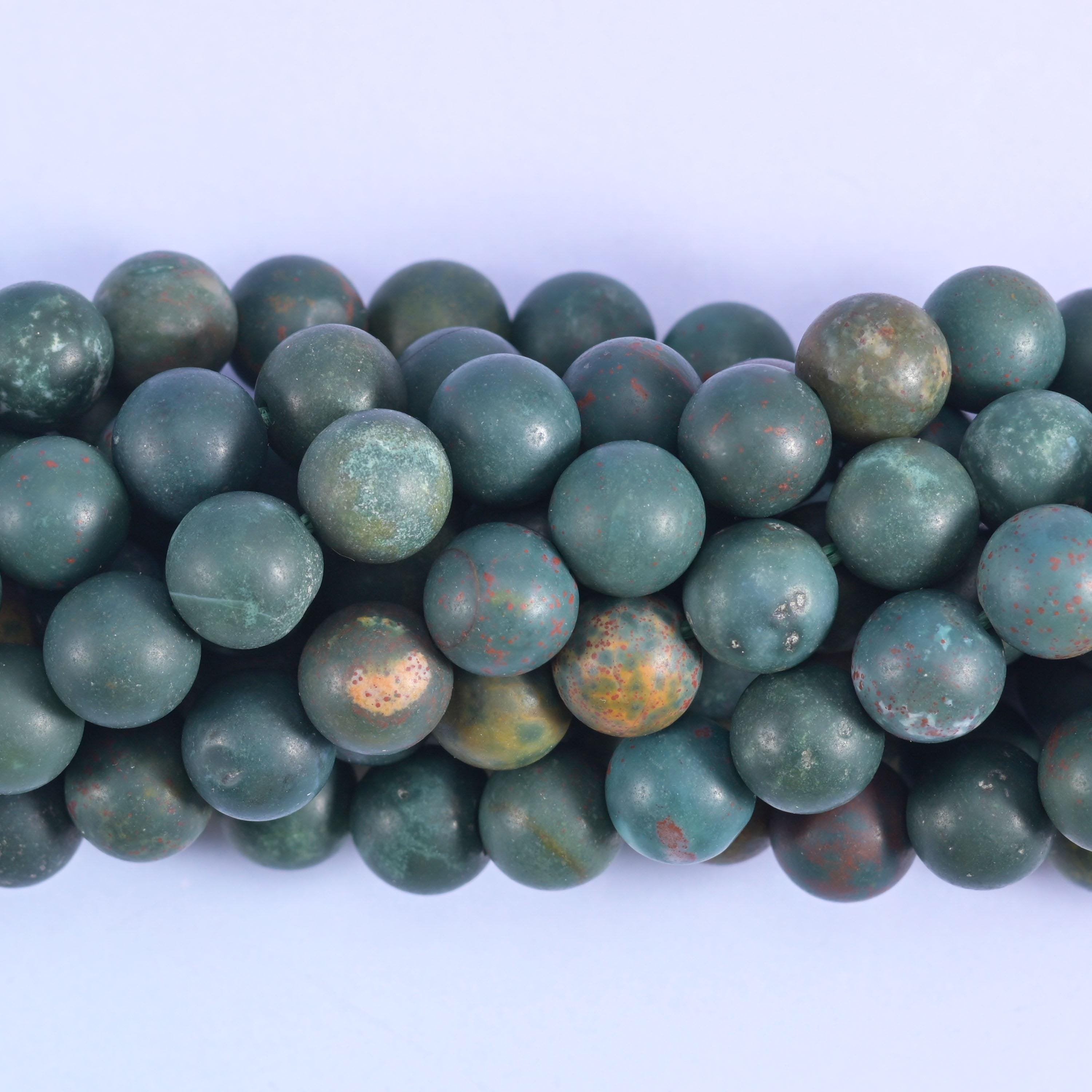 Matte round cut Oriental jasper beads