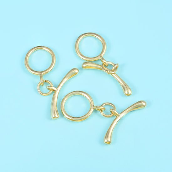18K gold filled curve bar toggle clasp, lead free and nickel free