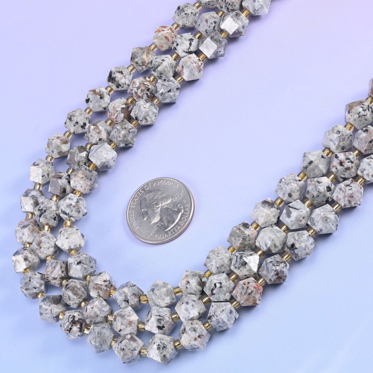 10mm faceted diamond rhombus beads in a choice of seven stones.