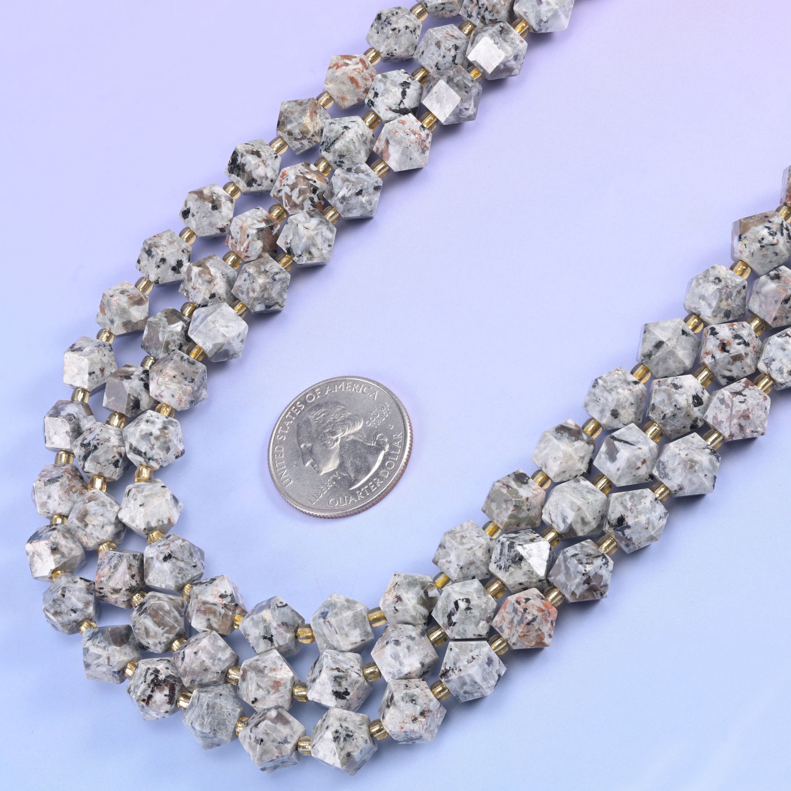 10mm faceted diamond rhombus beads in a choice of seven stones.