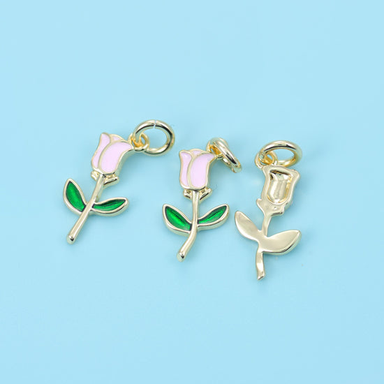 Rose cut brass, 18k gold filled, beads