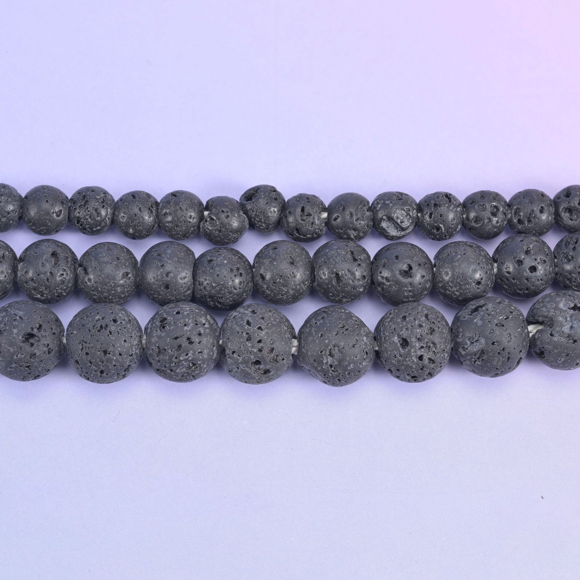 Lava Rock beads, smooth round with a porous, 6mm, 8mm, 10mm
