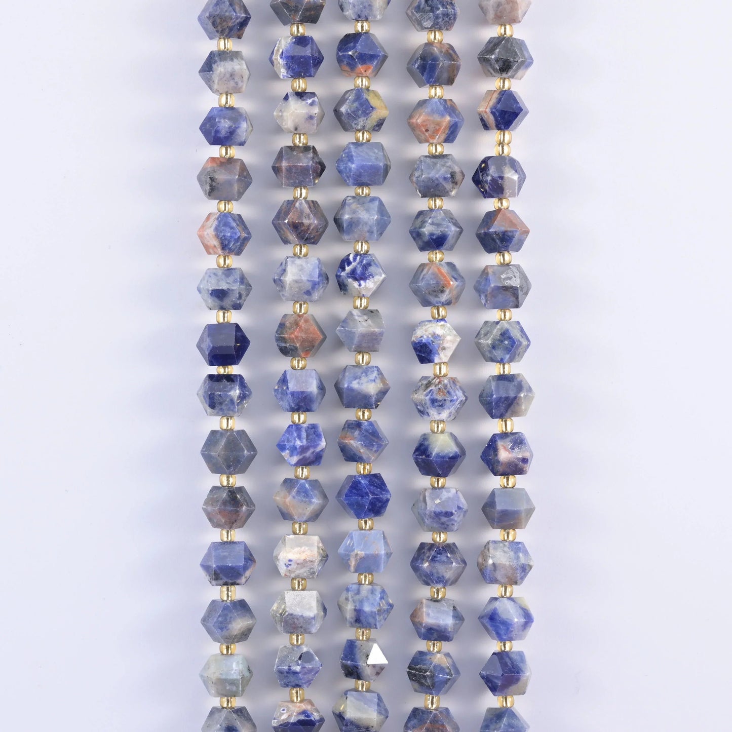 10mm faceted rhombus gemstone beads for DIY jewelry making.