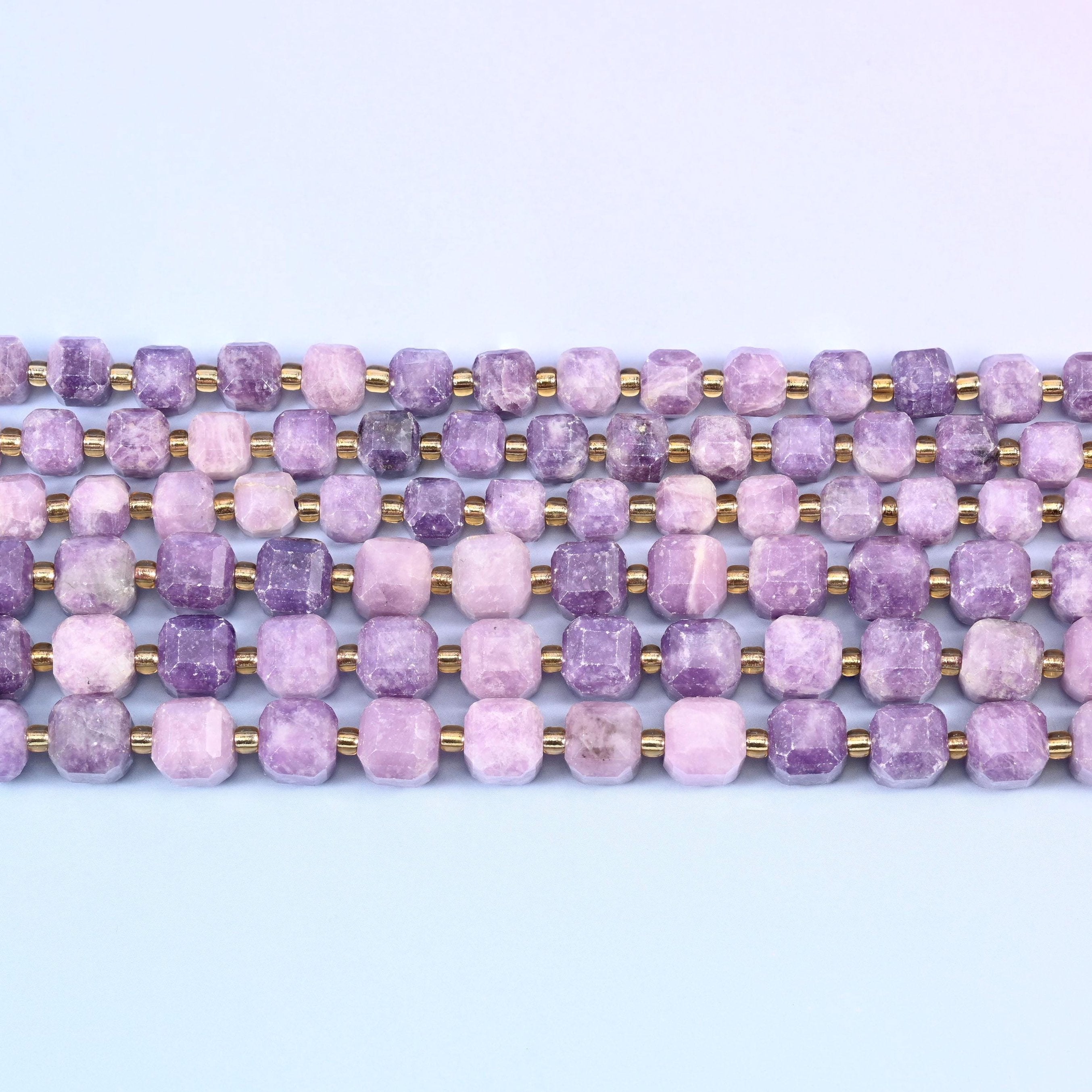 Lepidolite in lilac and dusty violet with pink-white zoning