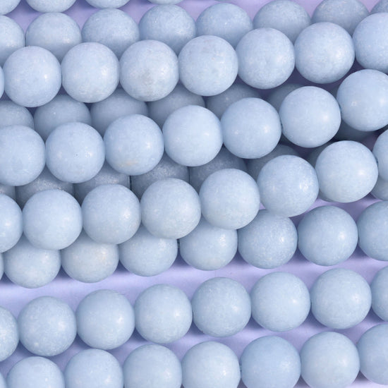 Angelite Matte Round Beads 4mm 6mm 8mm 10mm Jewelry Making 15 Inch Strand