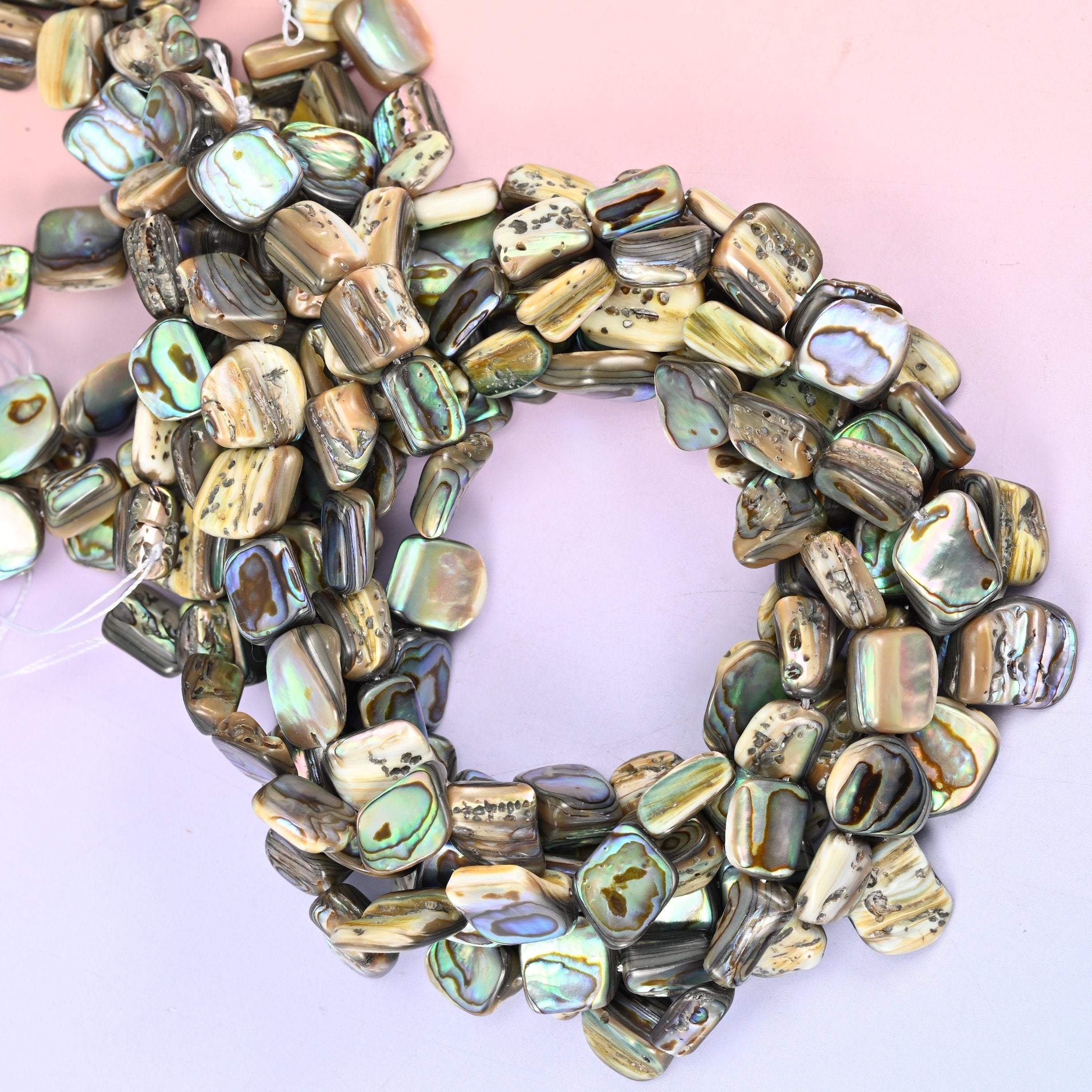 Abalone Shell Rectangle Beads 8x12mm 9x16mm, approximately 32 beads in 8x12mm / approximately 25 beads in 9x16mm