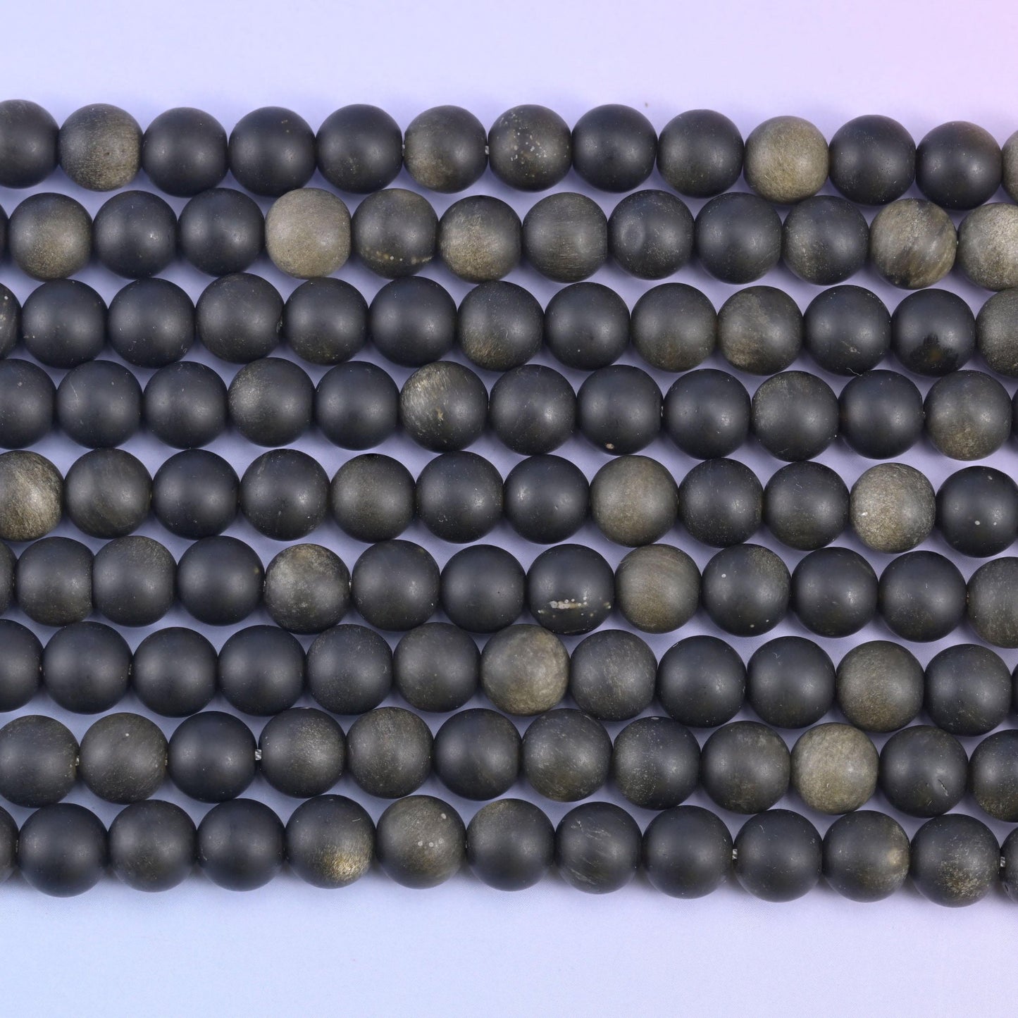 Gold Obsidian Matte Round Beads 4mm 6mm 8mm 10mm Jewelry Making 15 Inch Strand