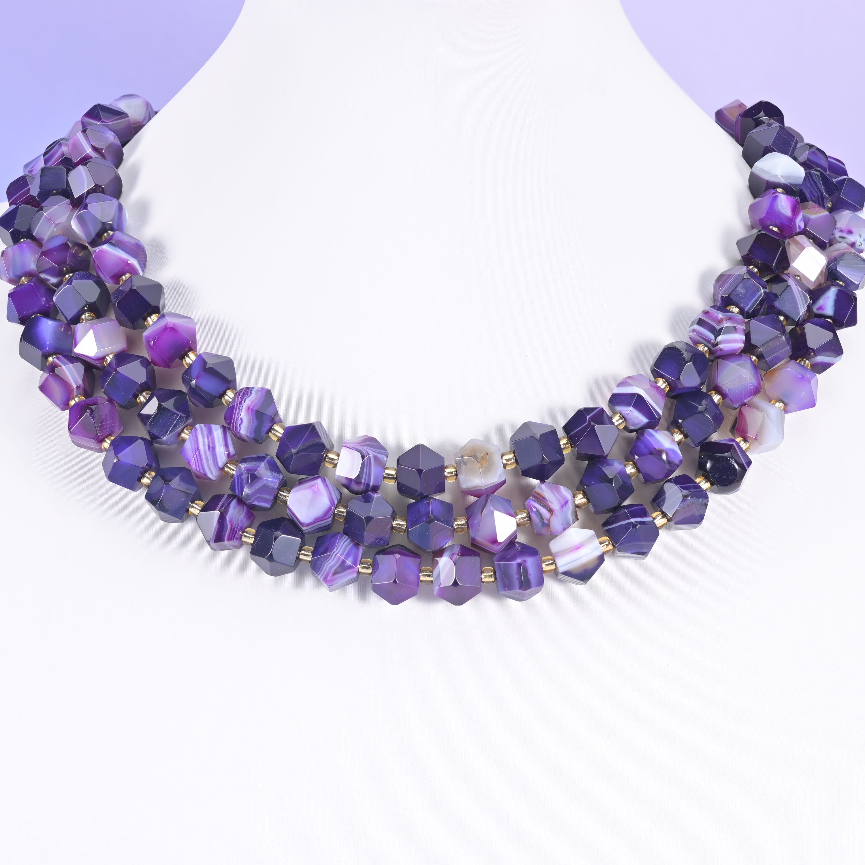 Diamond Rhombus Gemstone Beads, every stone option cut and drilled to the same 10mm size.