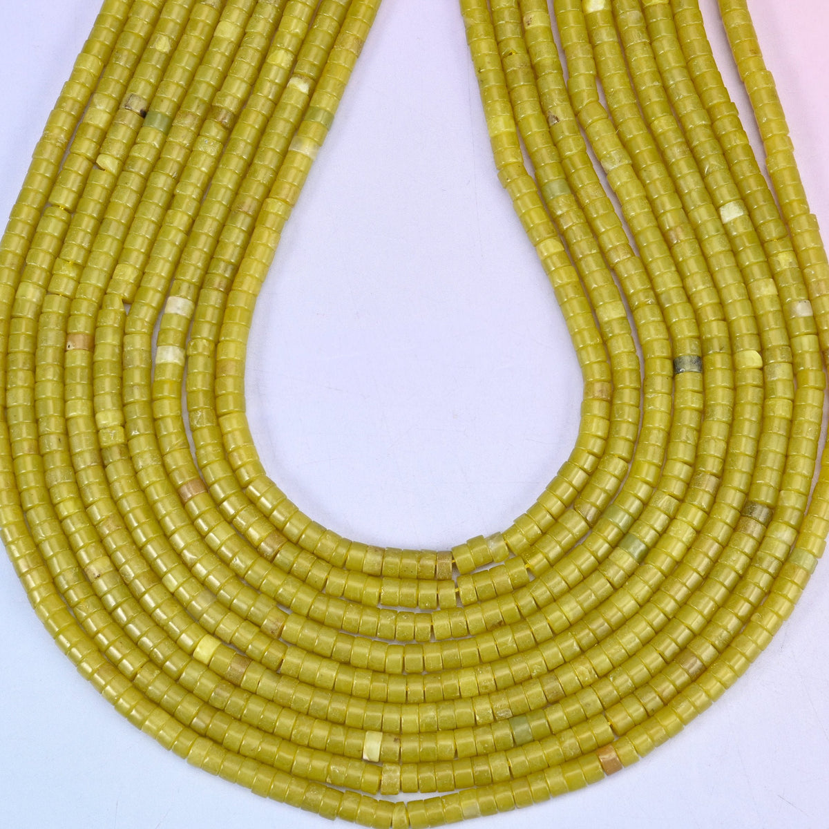Lemon Jade Smooth Heishi Disc Beads, hole approximately 1.0mm