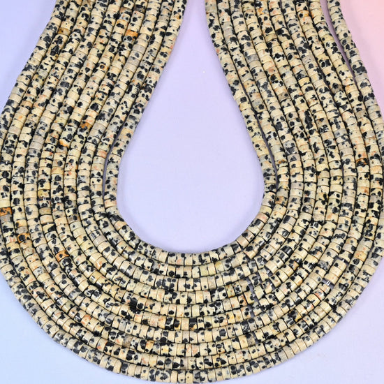 Dalmatian Jasper Smooth Heishi Disc Beads, hole approximately 1.0mm