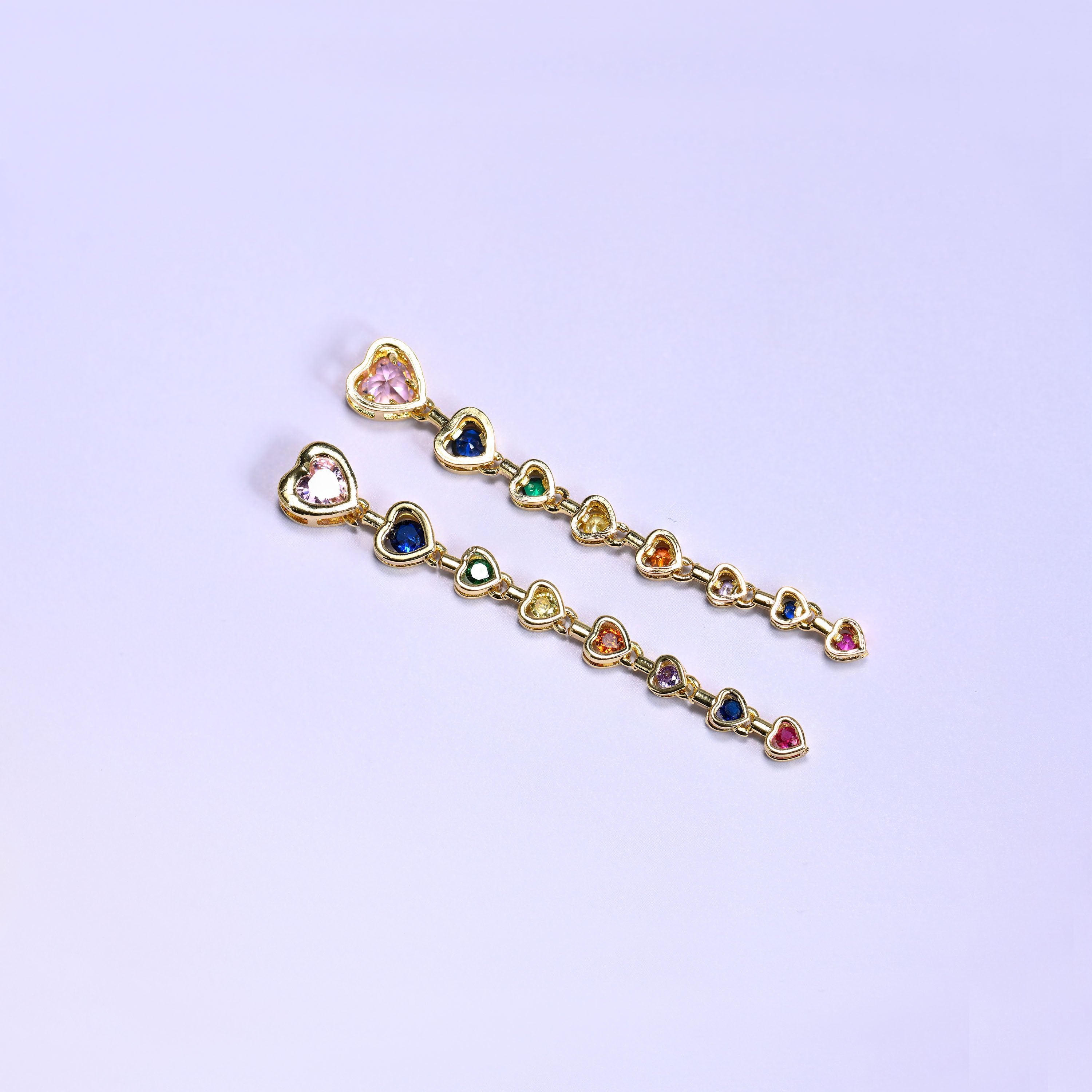Pink Heart Multicolor Zircon Pendants in a vibrant multicolor mix