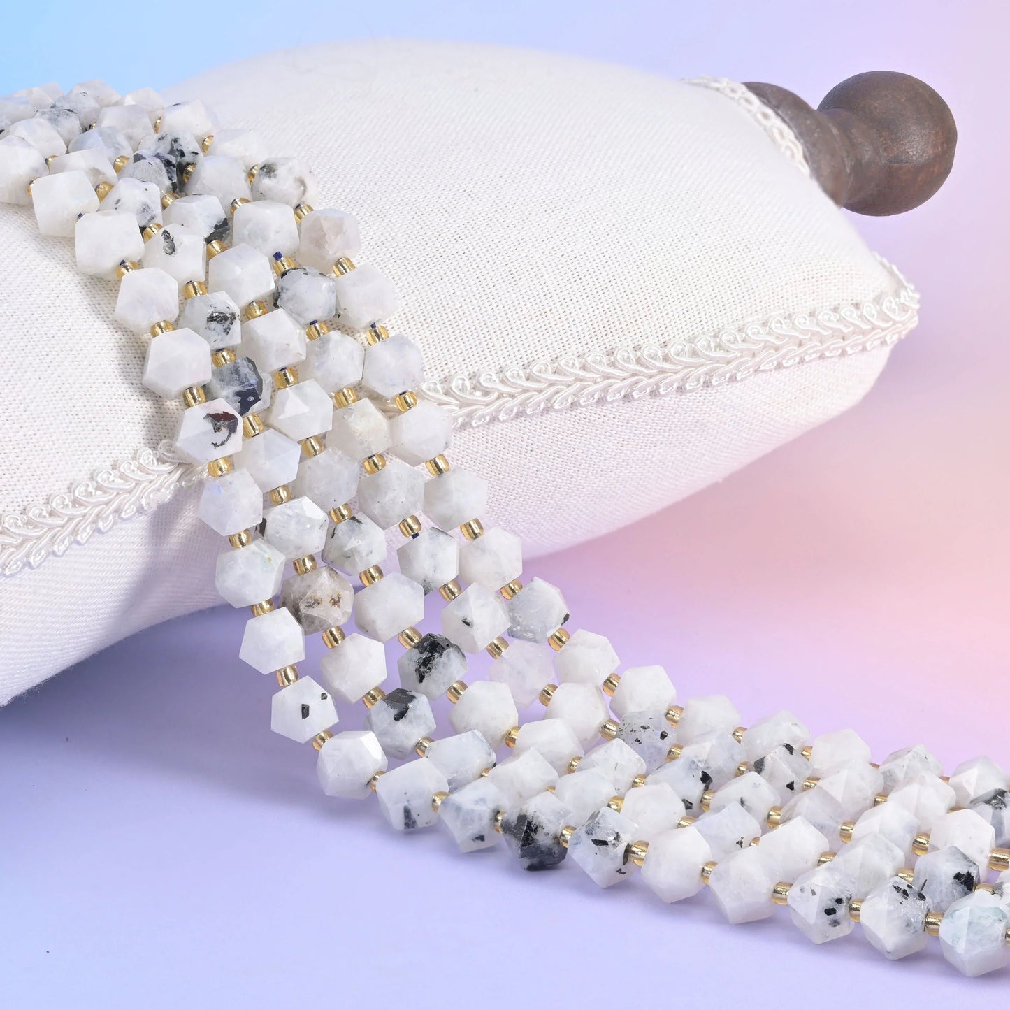 8 Sides Diamond Cut Gemstone Beads 10mm, hole approximately 1.0mm, +/- 0.2mm, centre drilled