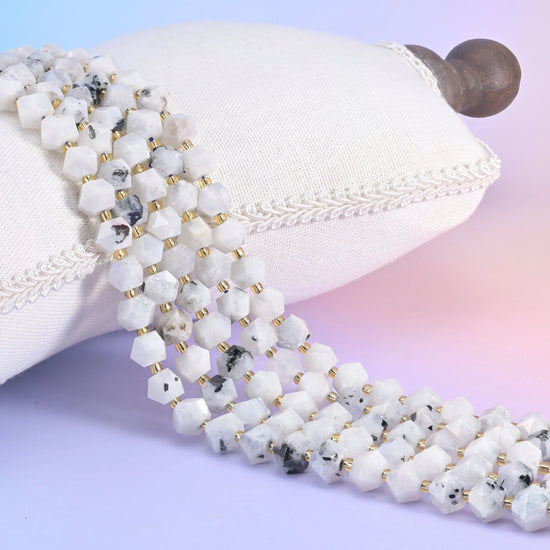 8 Sides Diamond Cut Gemstone Beads 10mm, hole approximately 1.0mm, +/- 0.2mm, centre drilled