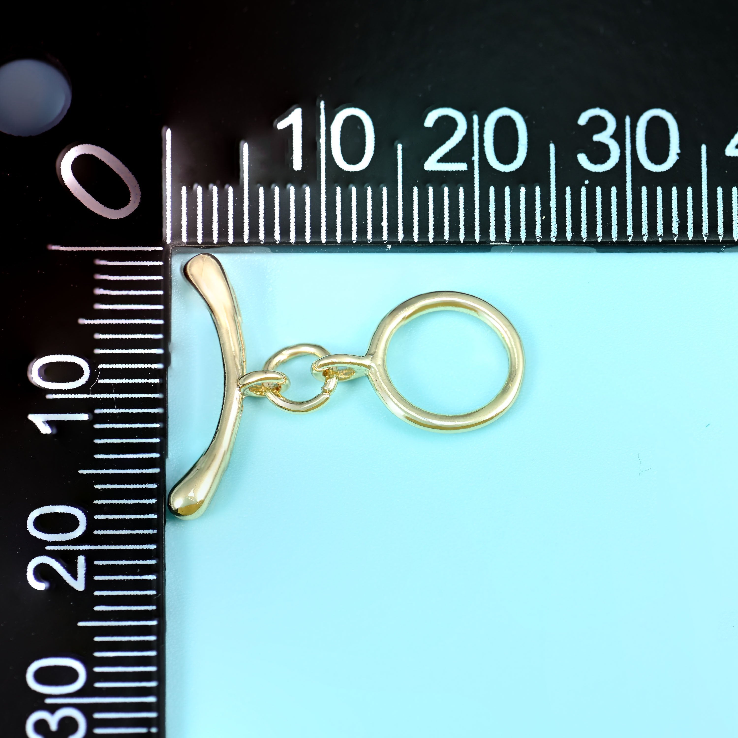 18K gold filled curve bar toggle clasp, brass base