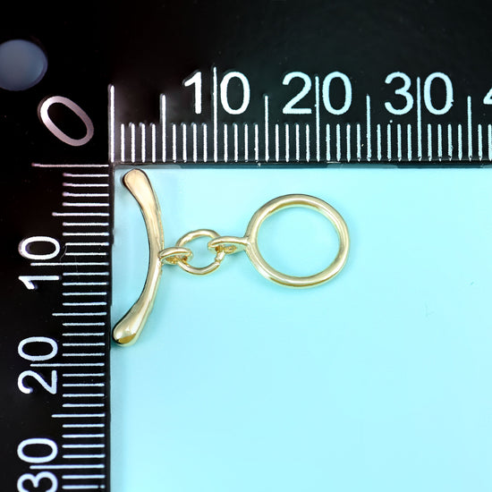18K gold filled curve bar toggle clasp, brass base