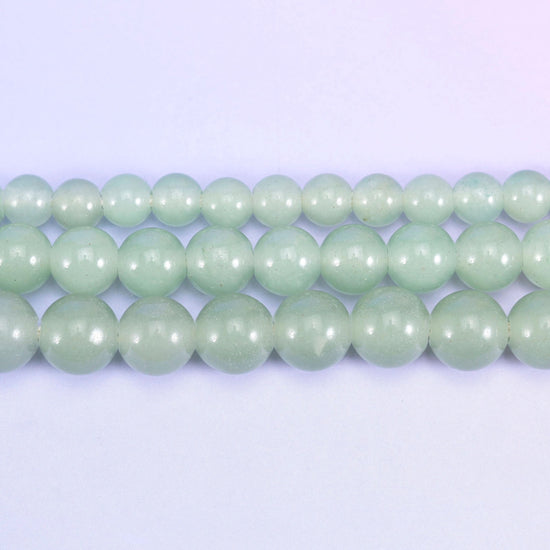 Green Aventurine Large Hole Round Beads 6mm 8mm 10mm, 8 inch and 15 inch options