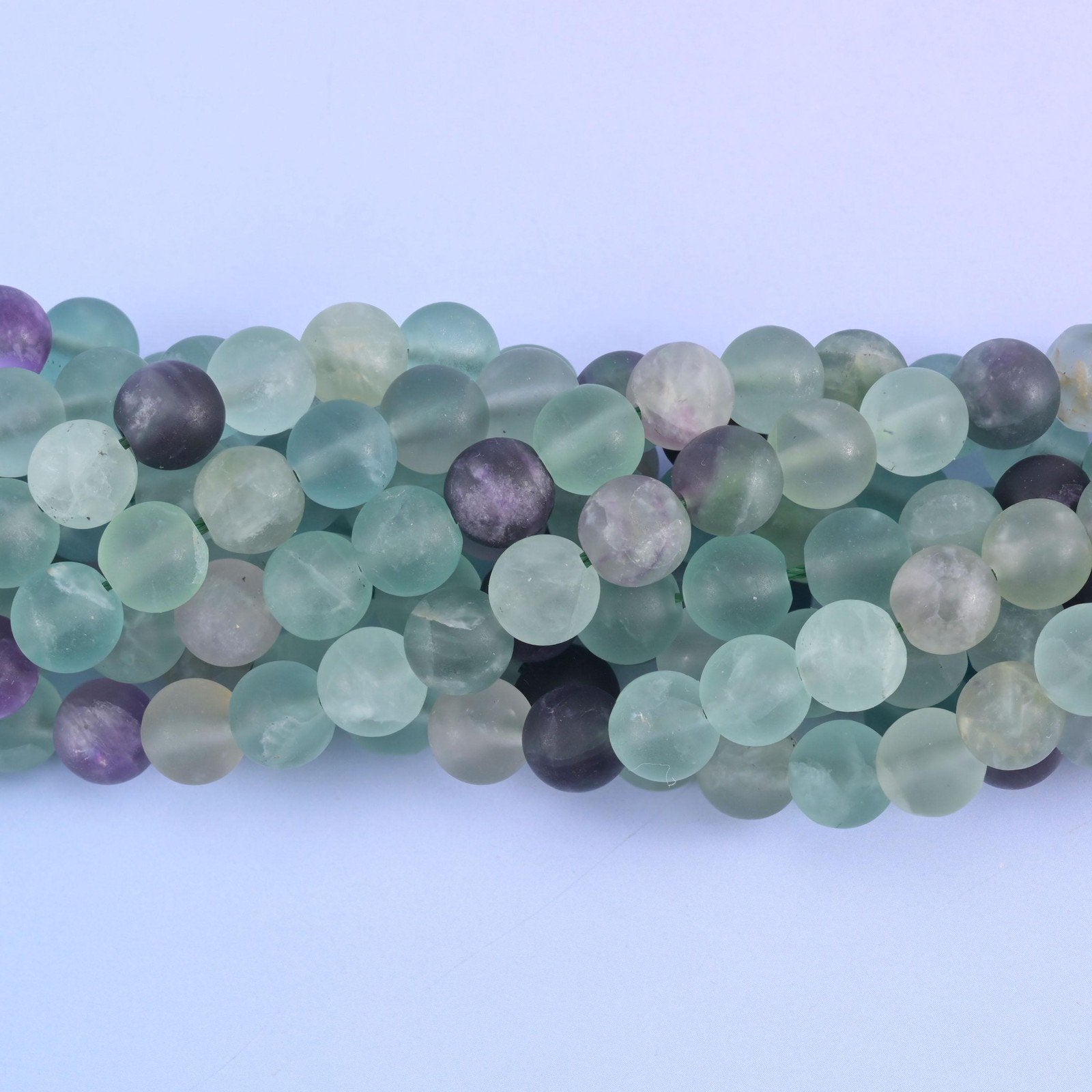 Colorful Fluorite Matte Round Beads 4mm 6mm 8mm 10mm 15 Inch Strand