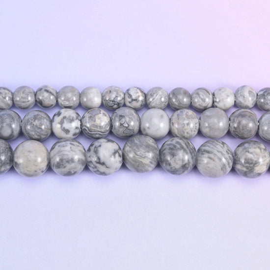 Map Jasper beads, smooth round, 6mm, 8mm and 10mm