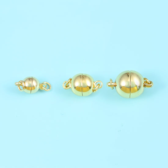 18K Gold Filled Round Magnetic Clasps for DIY Jewelry Making Supply