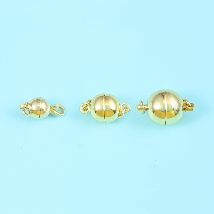 18K Gold Filled Round Magnetic Clasps for DIY Jewelry Making Supply