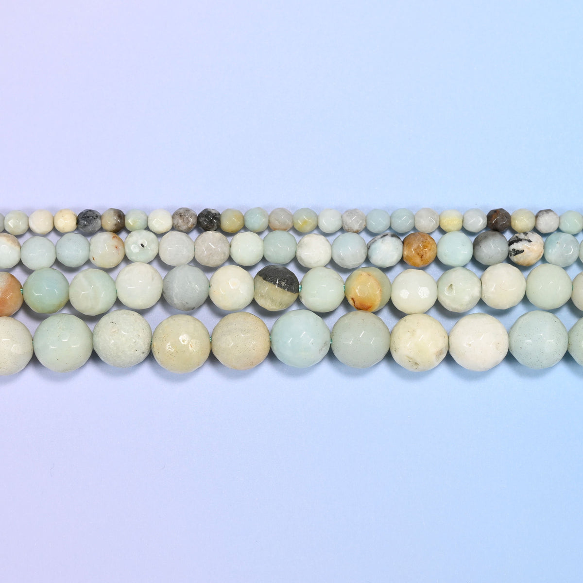 Multicolor amazonite beads in aqua, mint, cream and grey tones