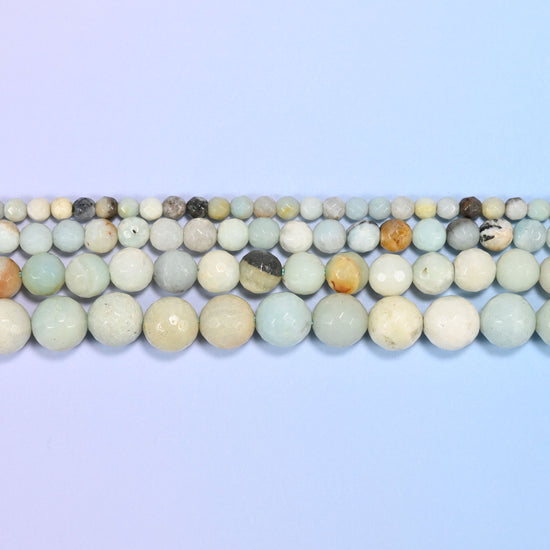 Multicolor amazonite beads in aqua, mint, cream and grey tones