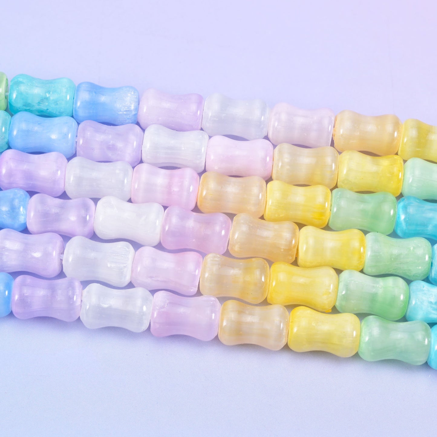 Rainbow Selenite in a play of natural color bands.