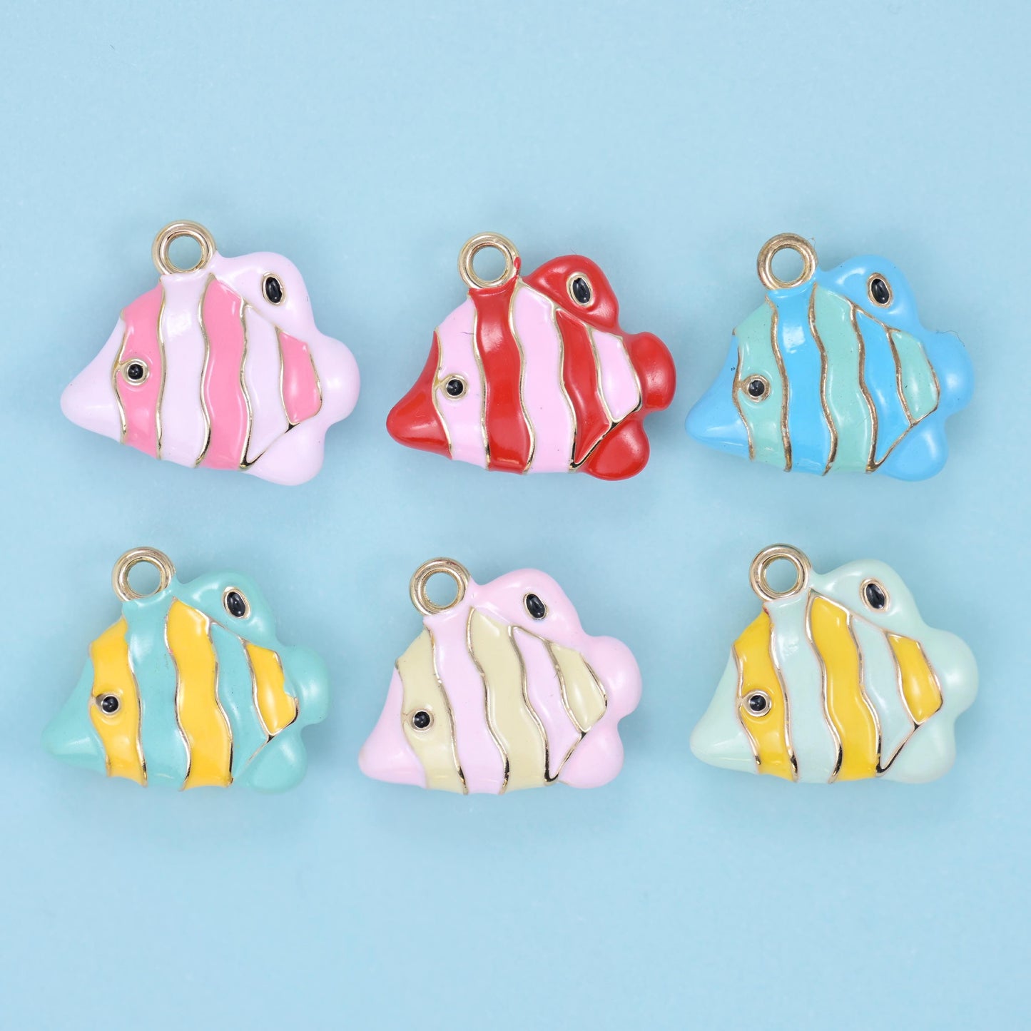Brass, 18K gold filled, beads, tropical fish, 16 x 15mm