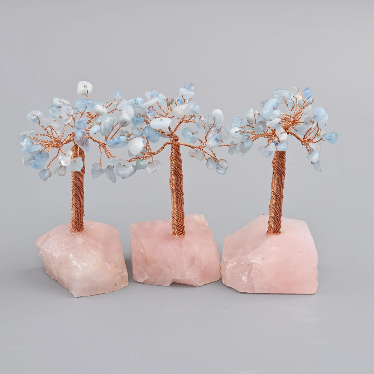 Gemstone chip leaves on copper wire branches, in the leaf stone you select