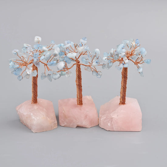 Gemstone chip leaves on copper wire branches, in the leaf stone you select