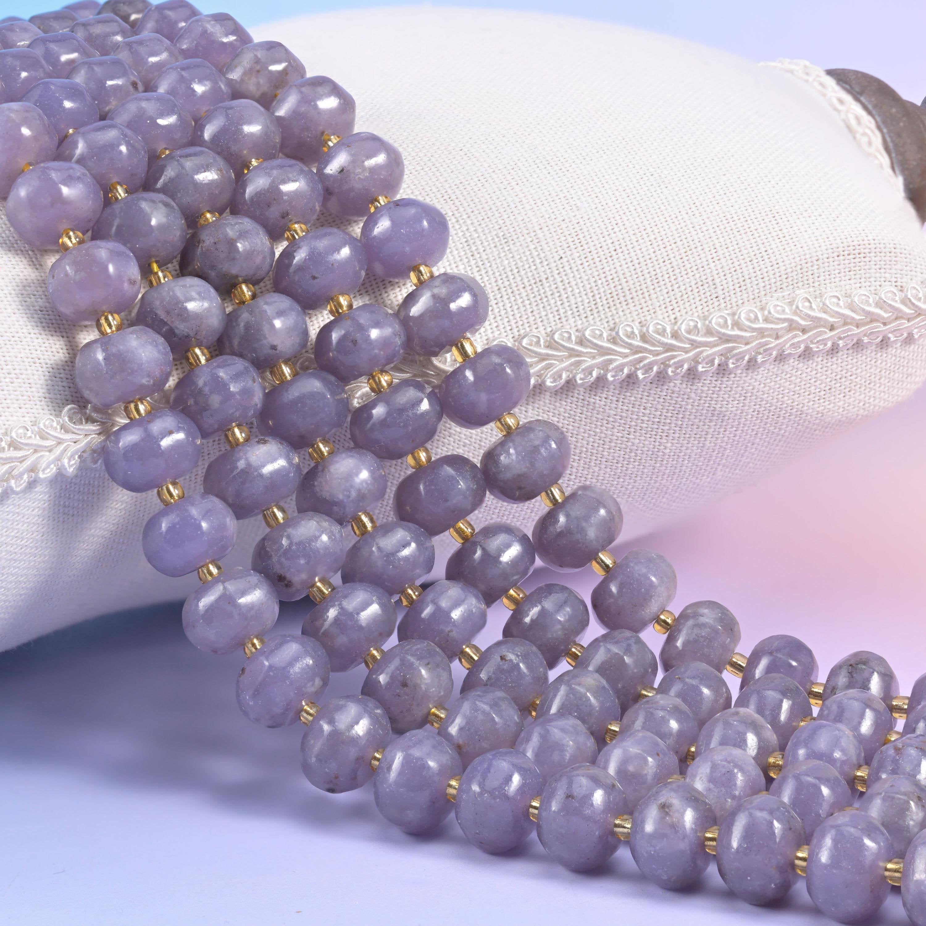 Lepidolite Pumpkin Rondelle Beads, 12x8mm