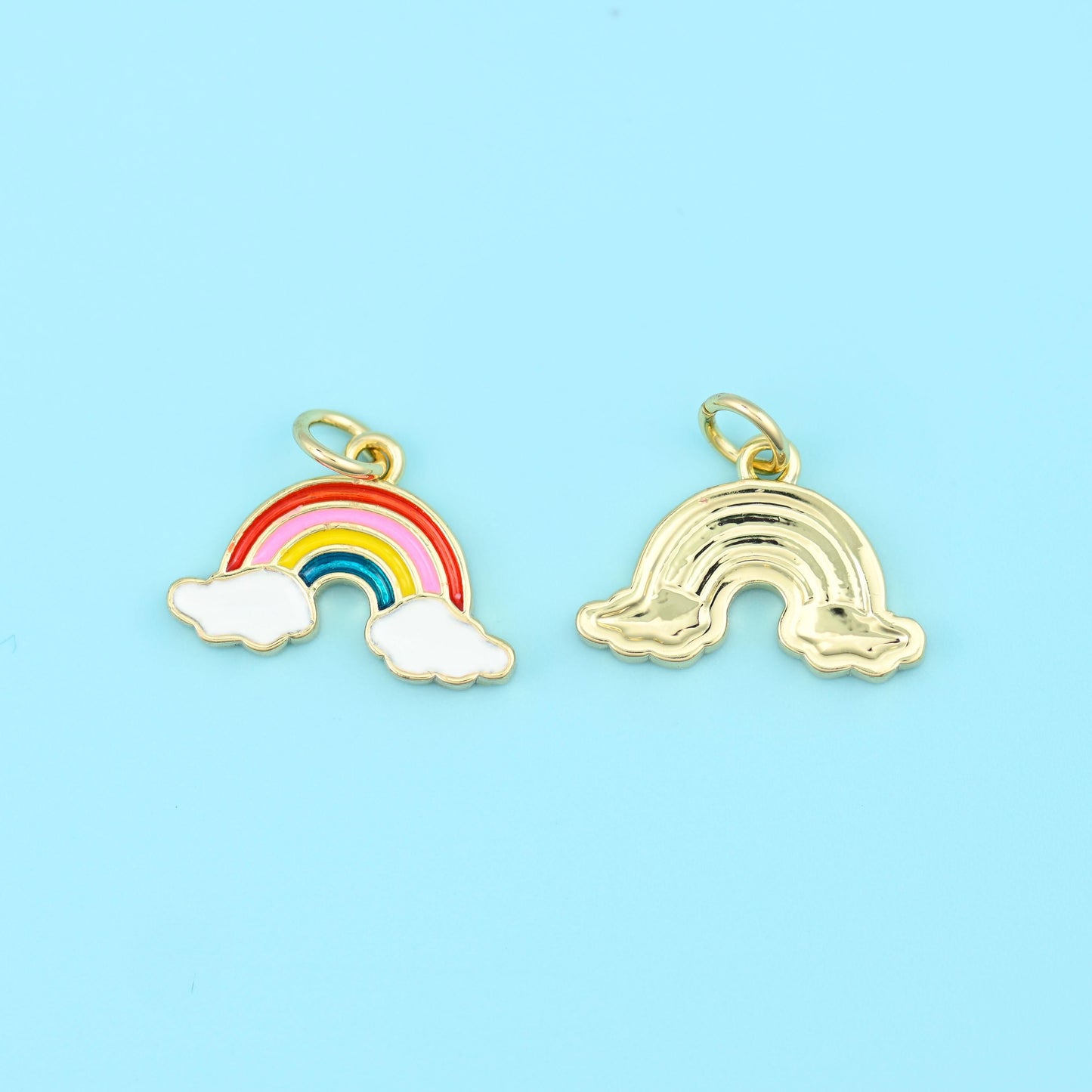 Rainbow cut brass beads