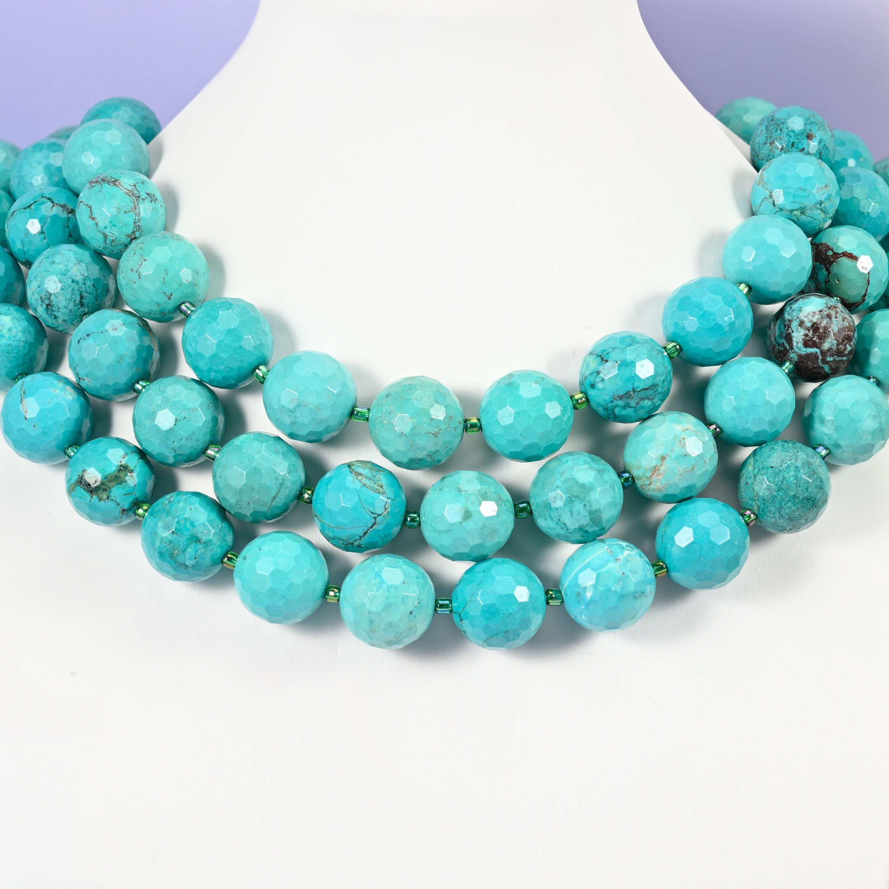 Green Howlite beads, faceted round, 16mm