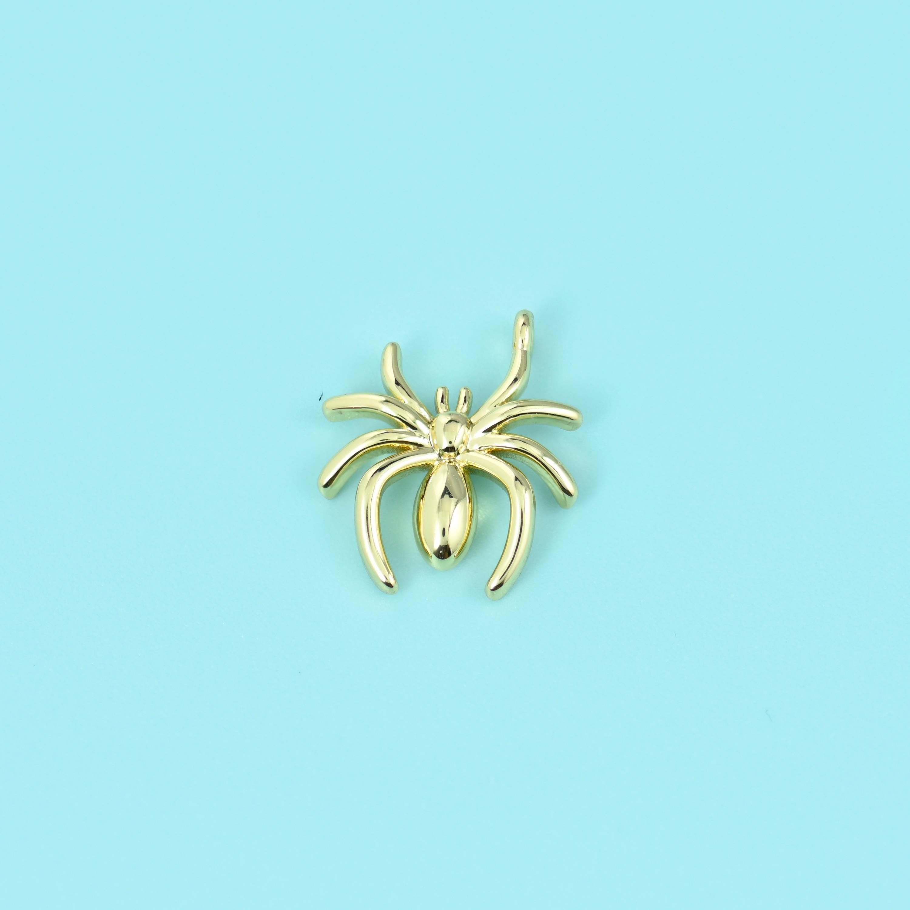 Brass beads, spider, 13x11.25mm