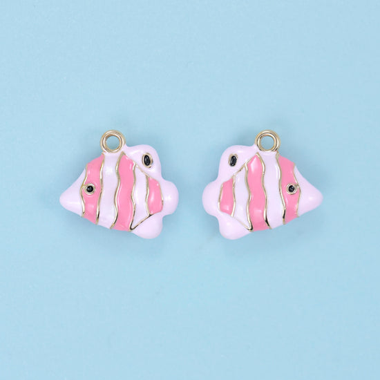 Tropical fish cut brass, 18k gold filled, beads