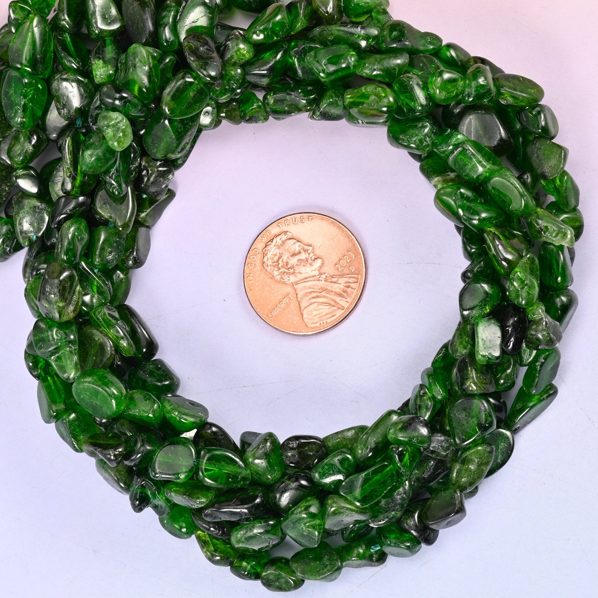 Chrome Diopside Pebble Nugget Beads 6-8mm 8-10mm Jewelry Making 15.5" Strand