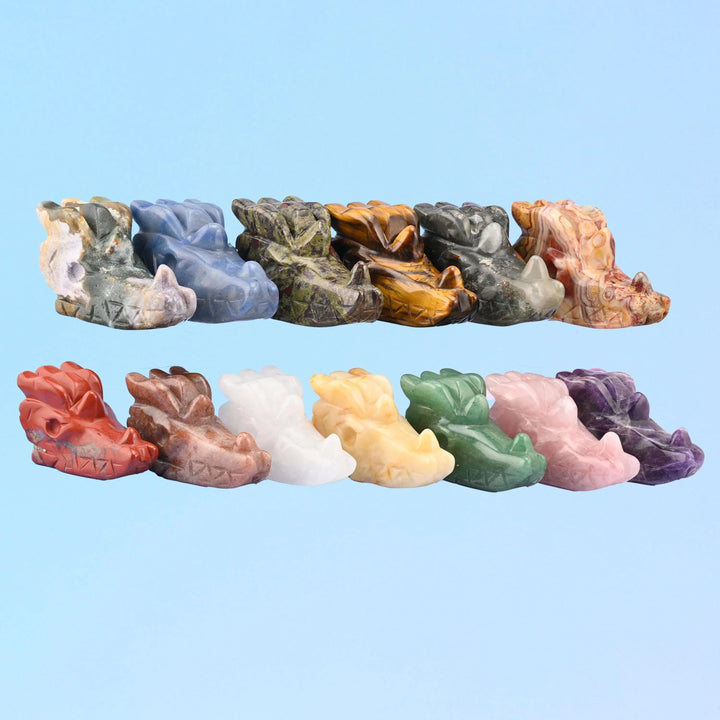 Dragon Head crystal carving, 2 inch or 2.5 inch, hand carved