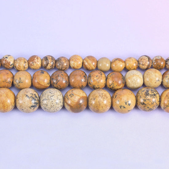 Picture Jasper beads, smooth round, 6mm, 8mm and 10mm