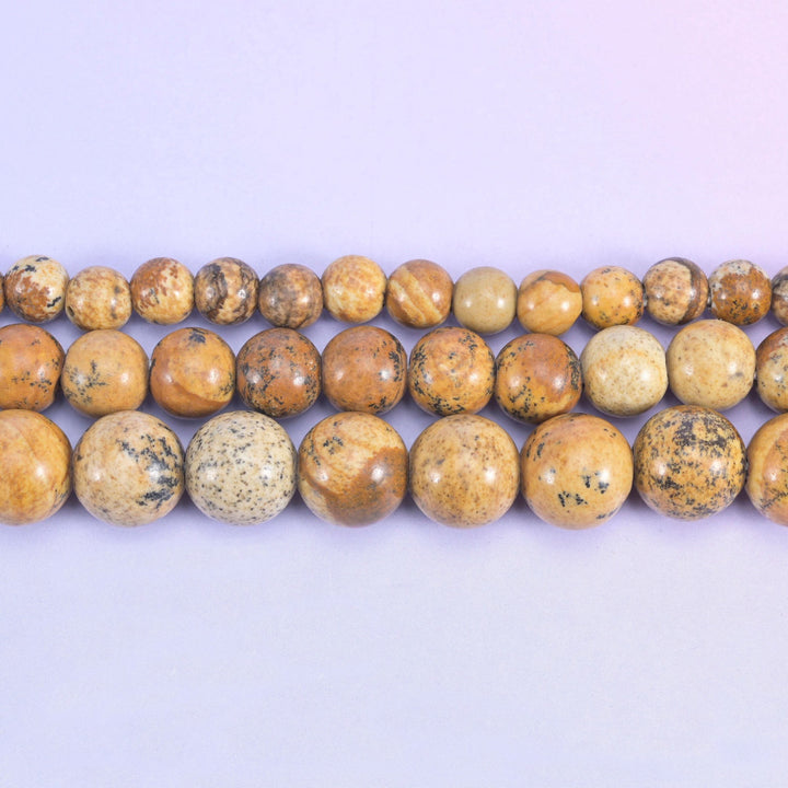 Picture Jasper beads, smooth round, 6mm, 8mm and 10mm